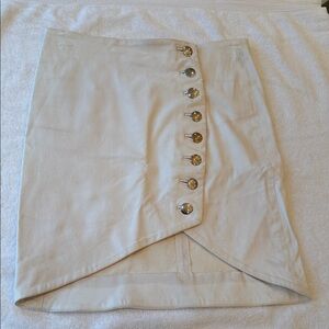 IRO Lambskin Women’s Cream Button-Front Asymmetrical Skirt